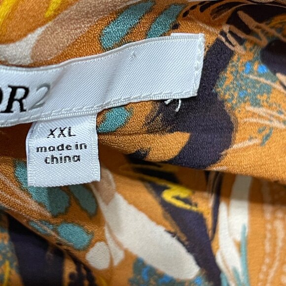 DR2 Size 2X Tunic Top Blouse Orange Black V-Neck Fall Colors - Picture 5 of 7